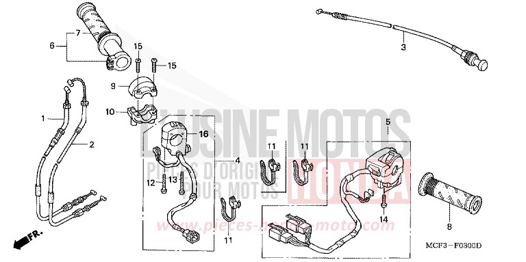 SWITCH/CABLE for VTR1000 SP-2 ROSS WHITE (NH196B) from 2002